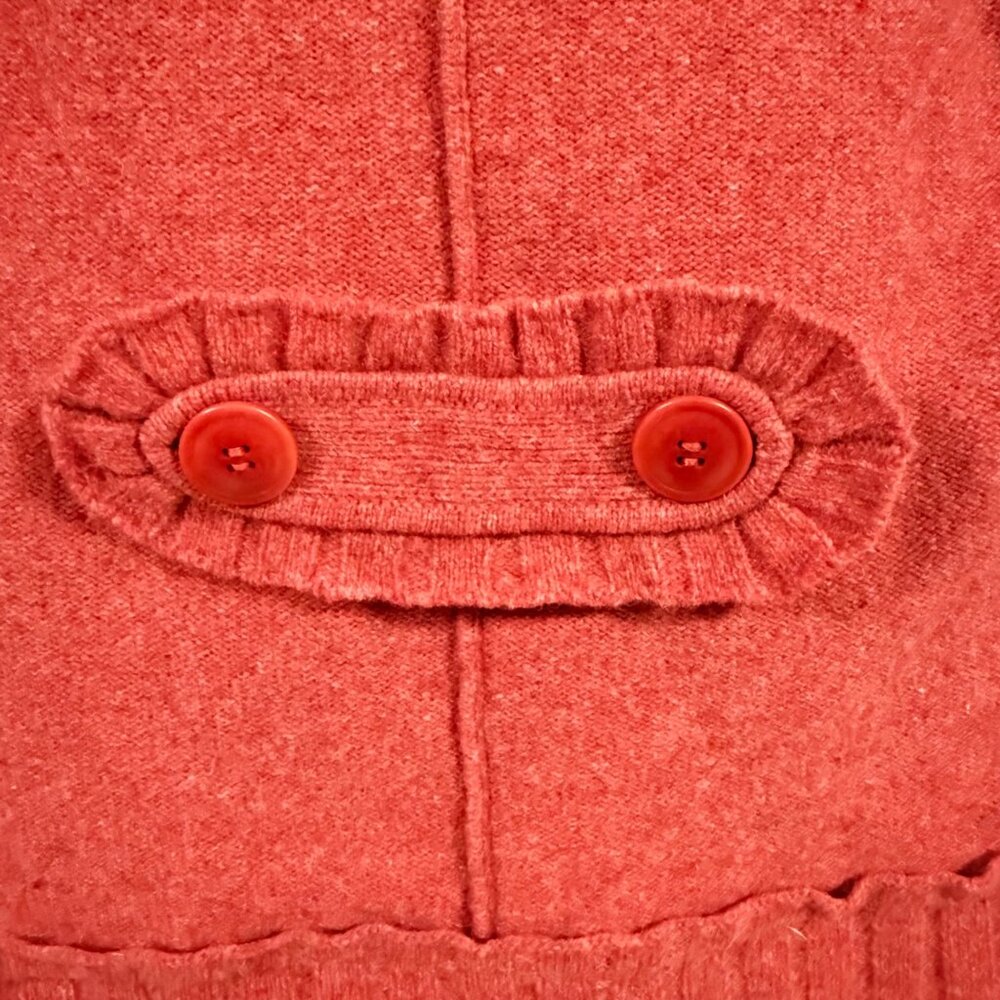 Sundance‎ Heather Red Ruffle Cardigan Size S - Picture 4 of 7